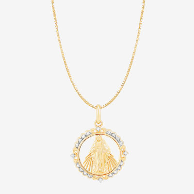 Mary (H-I / Si1-Si2) Unisex Adult 1/10 CT. T.W. Lab Grown White Diamond 14K Gold Round Pendant Necklace