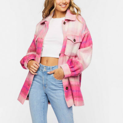 Forever 21 Plaid Oversized Shirt Jacket Juniors