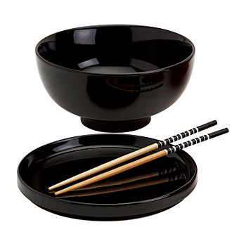 Tabletops Unlimited Infuse Ramen Bowl Set - Black/Red, 10 pc - Fred Meyer