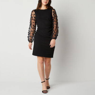 Long sleeve black dress on sale jcpenney