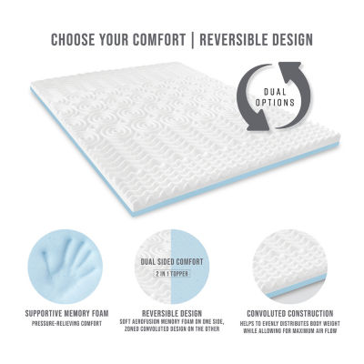 Bodipedic Home 3-Inch Reversible Dual Sided Memory Foam Mattress Topper