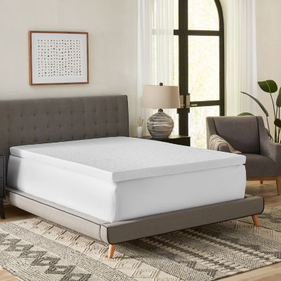 Sleep Philosophy Hypoallergenic 3 Cooling Gel Memory Foam Mattress Topper  with Removable Cooling Cover, Color: White - JCPenney