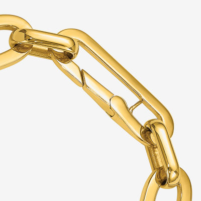 18K Gold 7.5 Inch Semisolid Paperclip Chain Bracelet