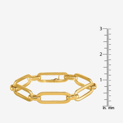 18K Gold 7.5 Inch Semisolid Paperclip Chain Bracelet