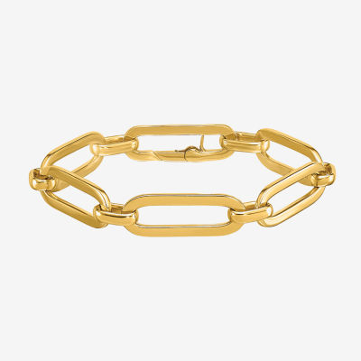 18K Gold 7.5 Inch Semisolid Paperclip Chain Bracelet