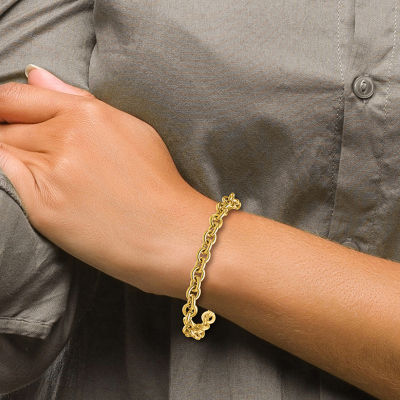 18K Gold 7.5 Inch Solid Rolo Chain Bracelet