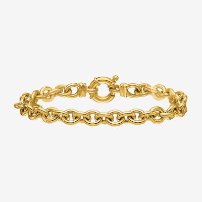 18K Gold 7.5 Inch Solid Rolo Chain Bracelet