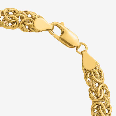 18K Gold 8 Inch Solid Byzantine Chain Bracelet