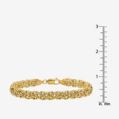 18K Gold 8 Inch Solid Byzantine Chain Bracelet