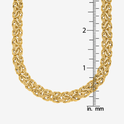 18K Gold / Inch Solid Byzantine Chain Necklace