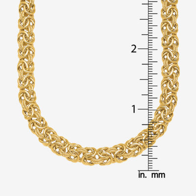 18K Gold 18 Inch Solid Byzantine Chain Necklace