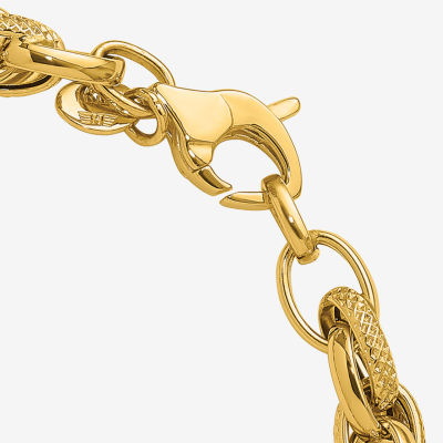 18K Gold 7.5 Inch Solid Link Chain Bracelet