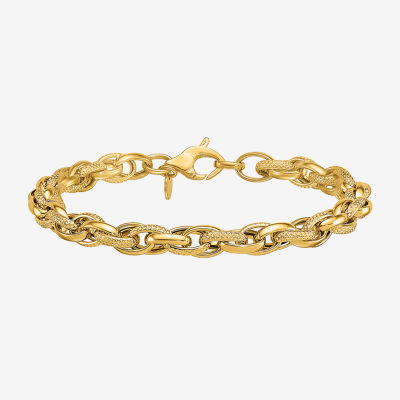 18K Gold 7.5 Inch Solid Link Chain Bracelet