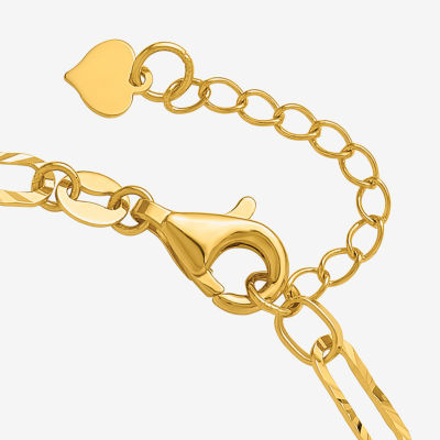 24K Gold 7 Inch Paperclip Chain Bracelet