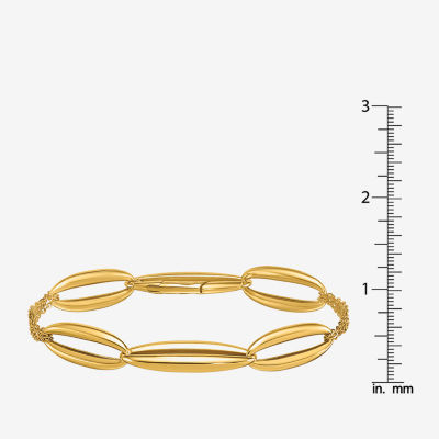 Made in Italy 18K Gold 8 Inch Solid Link Link Bracelet