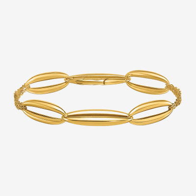 Made in Italy 18K Gold 8 Inch Solid Link Link Bracelet