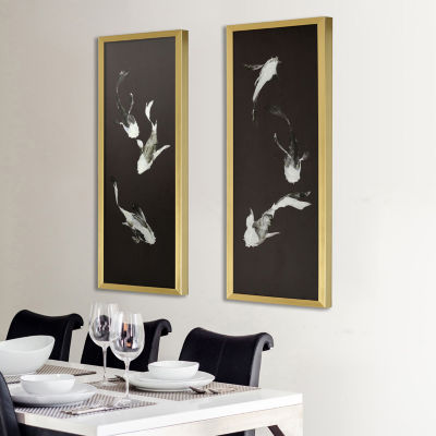 Stylecraft Koi Fish Gold Frame Printed 2-pc. Wall Art Sets