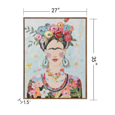 Stylecraft Boho Frida Portrait Framed Canvas Art