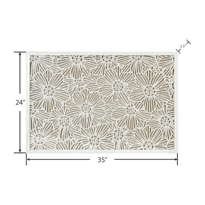 Stylecraft Floral Woven Flower Shadow Box Art