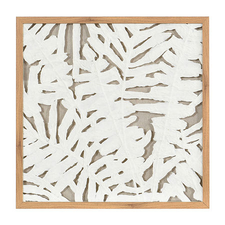 Stylecraft Palm Leaf Ii Shadow Box Art, One Size, White