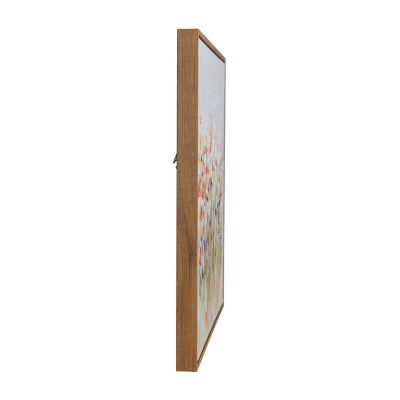Stylecraft Wildflowers Natural Wood Floral Framed Canvas Art