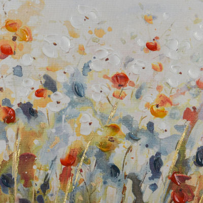 Stylecraft Wildflowers Natural Wood Floral Framed Canvas Art