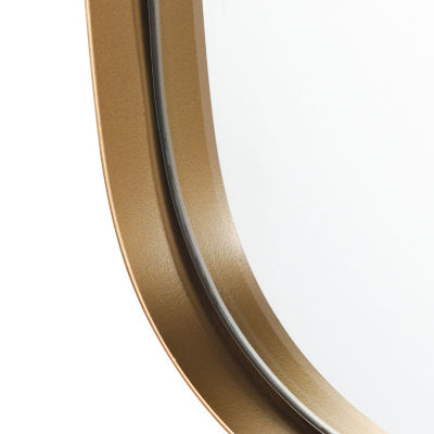Stylecraft Curved Edge Gold Wall Mount Rectangular Decorative Wall Mirror