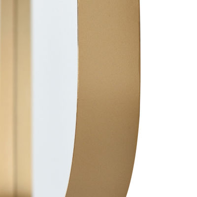 Stylecraft Curved Edge Gold Wall Mount Rectangular Decorative Wall Mirror