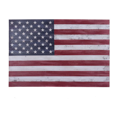 Stylecraft American Flag Painted Wood Wall Art