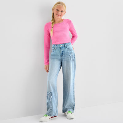 Thereabouts Little & Big Kid Girls Square Neck Long Sleeve T-Shirt