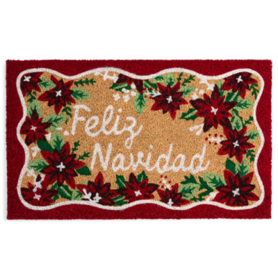 North Pole Trading Co. Feliz Navidad Indoor Outdoor Rectangular Doormat