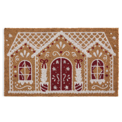 North Pole Trading Co. Gingerbread House Indoor Outdoor Rectangular Doormat