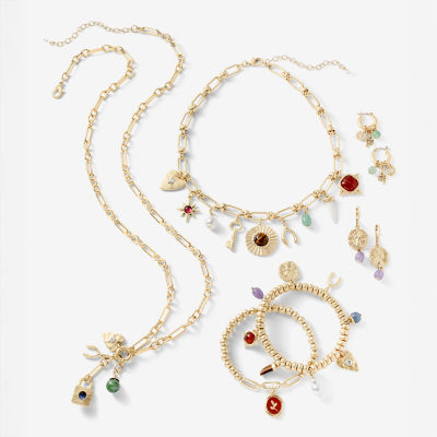 a.n.a Gold Tone Womens 16 Inch Statement Necklace