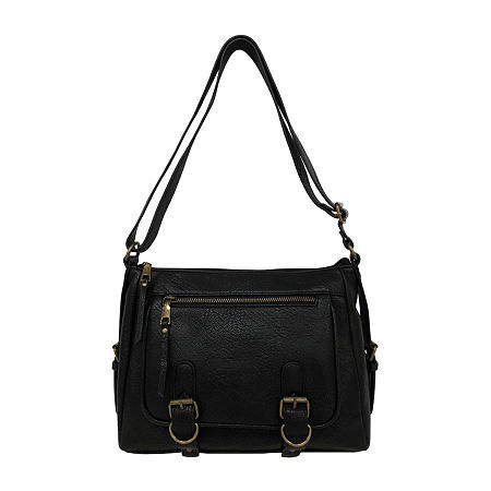 Bueno Of California Glenhaven Buckle Front Crossbody Bag In Black