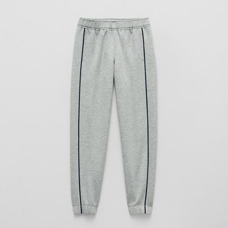 Xersion Kids' Double Knit Fleece Boys Cuffed Regular Fit Jogger Pant In Gray