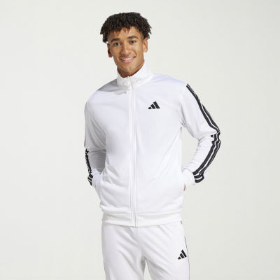adidas Mens Mock Neck Long Sleeve Layered Top, Color: White - JCPenney