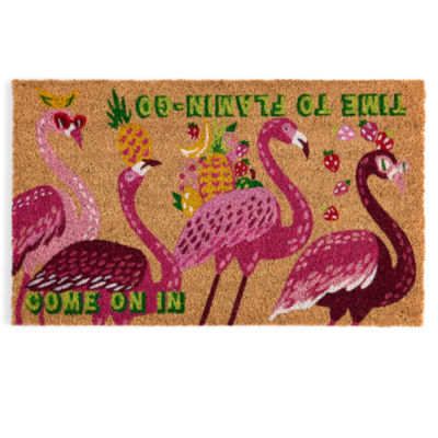 Outdoor Oasis Flamingo Coir Doormat