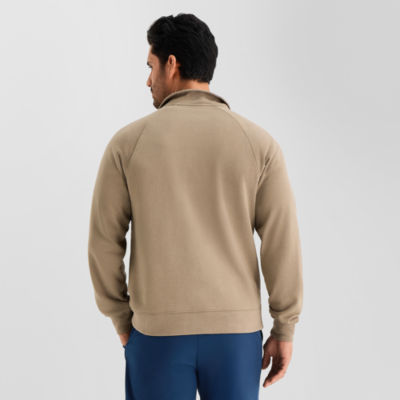 Xersion French Terry Mens Long Sleeve Active Quarter-Zip Pullover