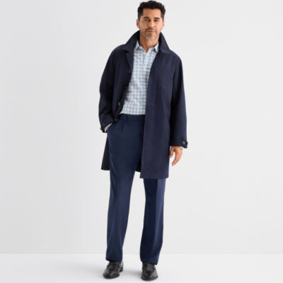 Stafford Mens Midweight Trench Coat, Color: Navy - JCPenney