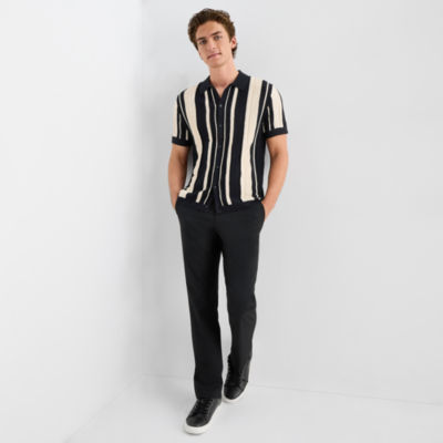 J. Ferrar Mens Short Sleeve Button Polo Sweater