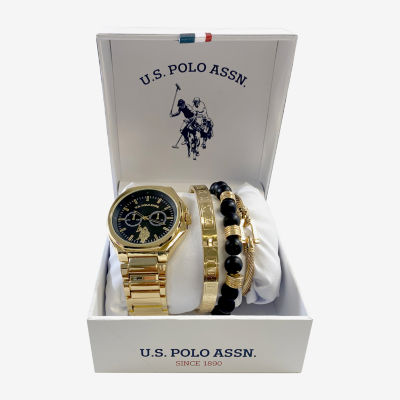 U.S. Polo Assn. Mens Gold Tone Strap Watch Usc20248jc
