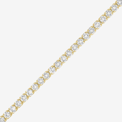 Yes, Please! Womens Lab Created White Sapphire Sterling Silver 6 1/2 Inch Tennis Bracelet