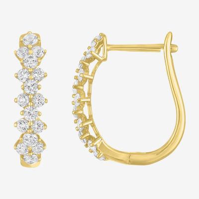 Yes, Please! Womens Lab Created White Sapphire 14K Gold Over Silver 2 Pair Jewelry Set