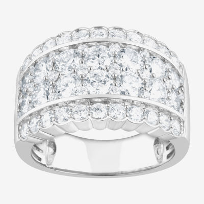 (F/Si2) Womens 3 CT. T.W. Lab Grown White Diamond Sterling Silver Cocktail Ring