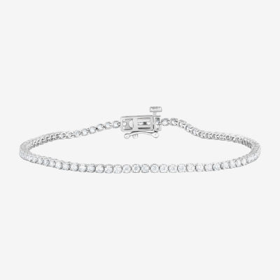 (Si2, F) Womens 2 CT. T.W. Lab Grown White Diamond Sterling Silver 7 Inch Tennis Bracelet