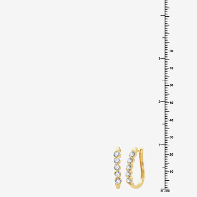 (G, Si1-Si2) Womens 1 1/2 CT. T.W. Lab Grown White Diamond 14K Gold Over Silver 24mm Hoop Earrings