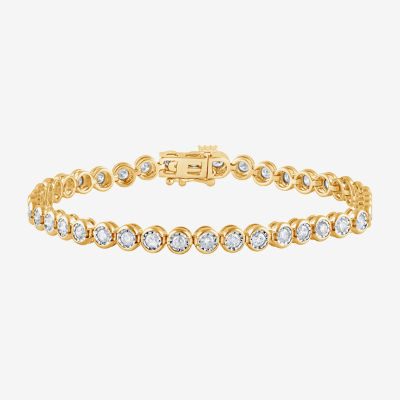 (F, Vs2) Womens 2 CT. T.W. Lab Grown White Diamond 14K Gold Over Silver 7 Inch Tennis Bracelet