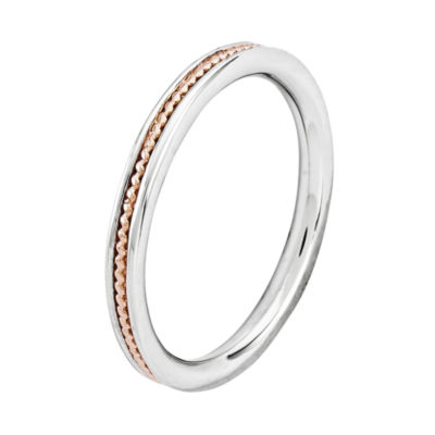 Personally Stackable 18K Rose Gold Over Sterling Silver Channel Ring