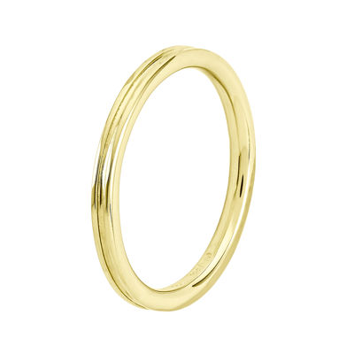 Personally Stackable 18K Yellow Gold Over Sterling Silver Step-Down Ring