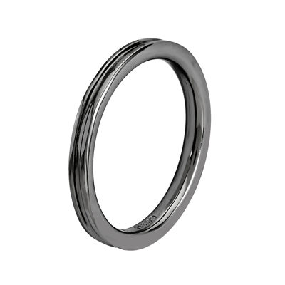 Personally Stackable Black Sterling Silver Step-Down Ring